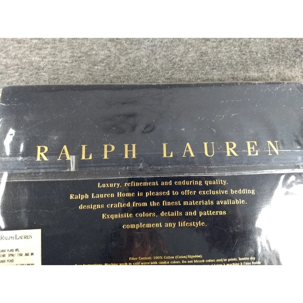 Ralph‎ Lauren Home King Flat Sheet 100% Cotton Jack Plaid Multicolor NIP NEW